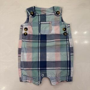 Two sets of Carter's Plaid Overalls